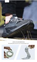 Zapatos de seguridad transpirables para hombre, botas de trabajo con puntera de acero, zapatos de seguridad indestructibles a prueba de pinchazos, zapatillas ligeras y cómodas - details 5