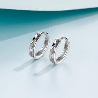 Pendientes de plata de ley 925 para hombres, aretes de aro lisos versátiles clásicos, a la moda, con personalidad, simpl - details 1