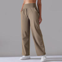 Pantalones de oficina sueltos de cintura alta informales de pierna ancha para mujer, pantalones de baile - details 22