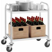 Carrito de Cocina de Acero Inoxidable con Ruedas, Carro de Transporte con 2 Bordes (Capacidad de Carga: 150 kg, Distancia de Tableta: 45,5 cm) - details 5