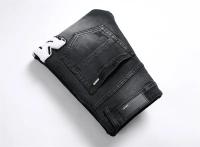 Pantalones vaqueros negros retro con agujeros para hombre, pantalones ajustados elásticos de moda, pantalones versátiles para hombre - details 5
