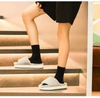 Zapatillas de algodón de invierno para hombre y mujer, bonito diseño de felpa con estilo de piel, calidez antideslizante para el hogar - details 9