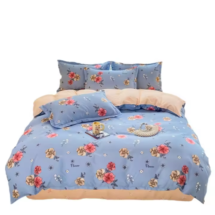 Juego de cuatro piezas mate, ropa de cama para estudiantes, grueso, agradable para la piel, estampado pequeño, juego de tres piezas - 1