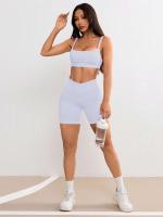 V Cross Cintura Yoga para Mujer Sensación Desnuda Entrenamiento 3.5 Running Fiess Pantalones Cortos Deportivos - details 21