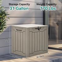 Caja de Almacenamiento de Resina Impermeable 31 Galones Ideal para Almohadas, Equipo de Jardín - details 7