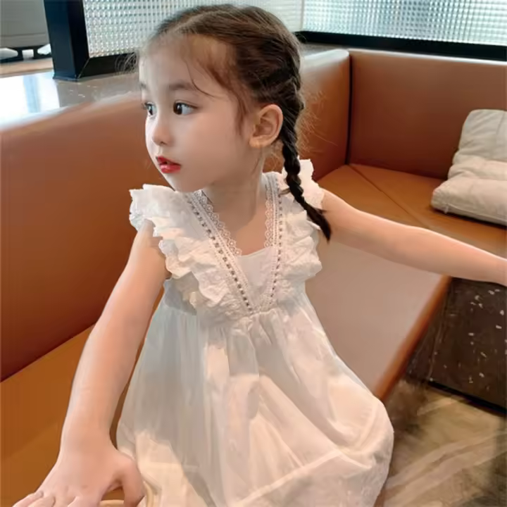 Vestido de verano estilo extranjero falda de gasa niños vestido de princesa niña - 1
