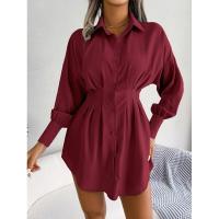 Vestido de blusa de mujer con mangas abullonadas, vestidos de manga larga para mujer, cintura asimétrica, elegante y hermoso - details 21