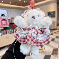 Bolso de felpa colgante falda de tartán oso encantadora hebilla de llave - details 7