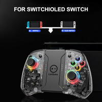 Joypad transparente para Nintendo Switch, controlador de inducción inalámbrico de 6 ejes, Gamepad ajustable, 8 colores, luz mágica, vibración, Joy - details 8
