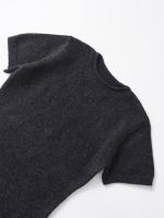 Mini vestidos de punto suave de manga corta con cuello redondo para mujer Vestidos casuales - details 2