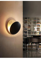 Lámpara de pared moderna nórdica TOMAX - Diseño redondo Eclipse para dormitorio, sala de estar y pasillo |   Iluminación ambiental artística con garantía de 1 año - details 5