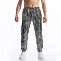 Modo vagues circulaires estampage à chaud hommes pantalones décontractés Harajuku Hip Hop Disco fête Streetwear cordón pantalon discoteca - details 5