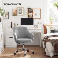 Silla de estudio, giratoria, altura ajustable, carga de 110 kg, marco de acero, tela de algodón-lino transpirable, para estudio, dormitorio, marrón OBG019K01 - details 9