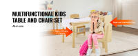 SucceBuy Mesa de arte para niños y 2 sillas, mesa de actividades para manualidades y juegos 2 en 1 para niños pequeños, juego de mesa y sillas de madera para niños pequeños con gabinete - details 0