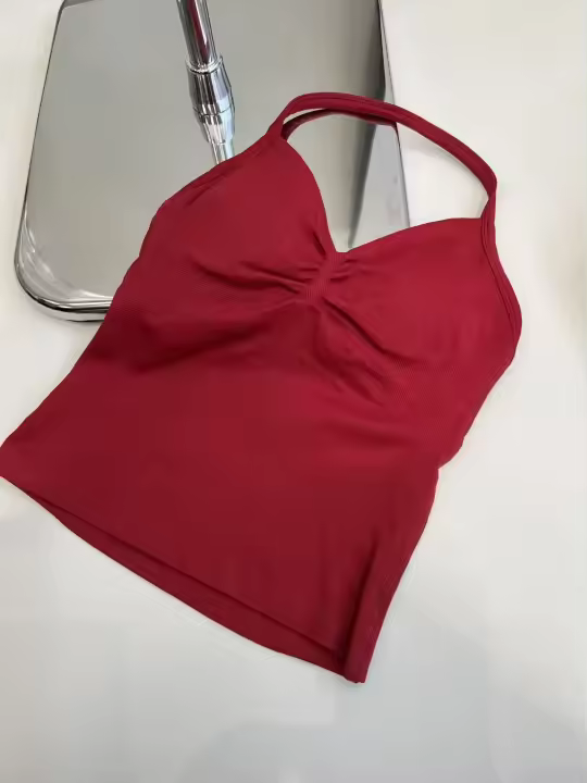 Chaleco deportivo sin costuras para mujer, camiseta sin mangas Sexy para Yoga, Top de Fitness para gimnasio, camisola con tirantes cruzados, sujetador para correr, ropa de Yoga para mujer - 1