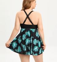 Tankini de anacardo para mujer, Bikini de gran tamaño, falda sin mangas, traje de baño corto de cintura alta, ropa de playa sin espalda, 5XL, 4XL, 3XL - details 6