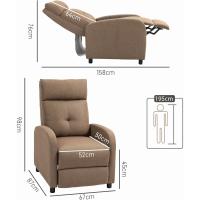 Silla de Relax Rebanable Manual Alta Comodidad en Sillón para Dormitorio y Oficina Carga de 150kg - details 11