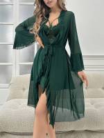 Lencería sexy para mujer, sexy, reunir pechos pequeños, tirantes de encaje, camisón de malla, traje sexual, ropa de estar - details 5
