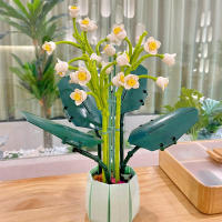Ramo de flores de Cymbidium Faberi Bonsai, planta en maceta, decoración del hogar, bloques de construcción, juguetes para niños - details 22