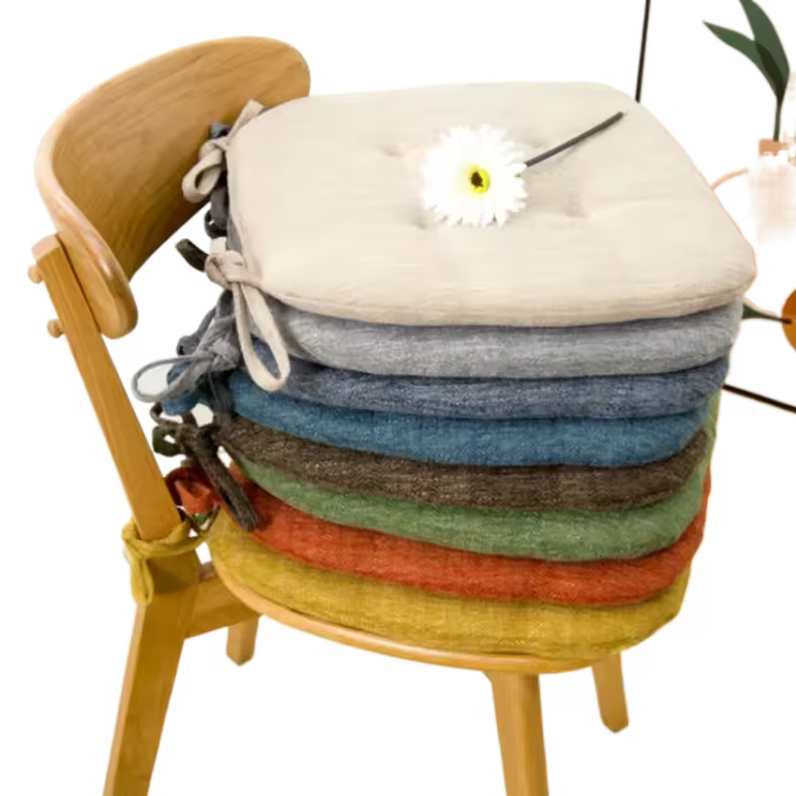 Cómodo aula de Color sólido para el hogar, cojín para silla de algodón y ramio, cojín para asiento, cojín para silla - 1