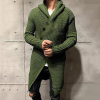 Suéter de punto con capucha para hombre, chaqueta de longitud media, ropa de otoño e invierno, nuevo 2024 - details 4