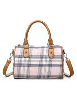 BINGMEI Moda gran Capacidad A Cuadros Bolso de las Mujeres nuevo Estilo Universitario Clase Commuter Bolsa de Hombro Multifuncional Barril Mochila - details 0