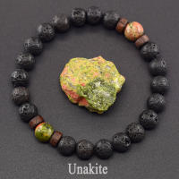 Pulsera de piedra de Lava para hombre, cuentas de piedra lunar de labradorita Natural, pulsera de Buda tibetano, pulsera difusora de aceite de Chakra, joyería para hombre - details 6