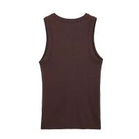 PB & ZA 2025 estilo básico simple versátil casual color sólido chaleco top novedad de verano tirantes sin mangas para mujer - details 6