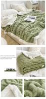 Manta cálida a cuadros para cama, edredón grueso y suave, funda de lana doble, colcha para invierno - details 6