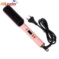 Peine caliente 3 en 1 para peinar el cabello, alisador y rizador profesional, peine eléctrico de calentamiento rápido - details 3