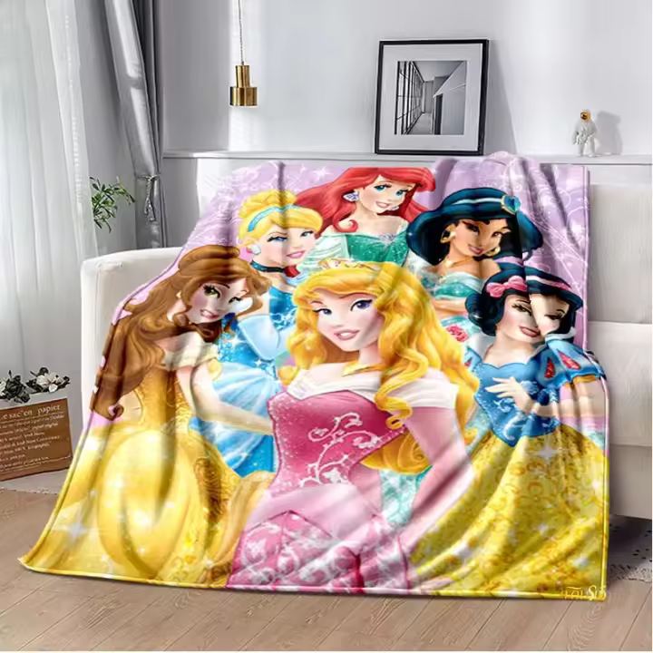 Manta de princesa Cenicienta Elsa Blancanieves, manta de franela suave para niñas y regalos de cumpleaños - 1