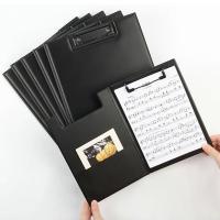 Portapapeles plegable A4 A5, color negro, con hebilla de Clip, carpeta de archivos para conferencias, almohadilla de escritura de cuero PU ultrasuave, suministros de oficina, 1 Uds. - details 2