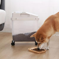 Contenedor de Alimentos para Mascotas Airtight con Ruedas Lata de Alimento Seco para Perros a Prueba de Humedad para Transporte Fácil - details 0