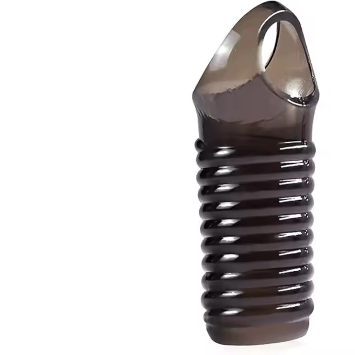 Anillo de pene de cristal con bloqueo de punta para hombre, dobladillo alargador, productos sexuales para parejas adultas, dos retraso - 1