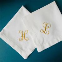 Servilletas de tela blancas con bordado de monograma, regalo de inauguración de la casa, servilleta de boda - details 3