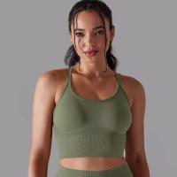 Sujetador de yoga sin costuras para mujer, sujetador deportivo cruzado de alto impacto, a prueba de golpes, top corto, transpirable, antisudor - details 21