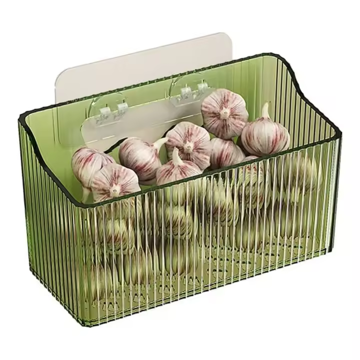 Instalación CA sin broca, cesta de iluminación de pared para cocina, baño, soporte para cebolla, jengibre o fruta - 1