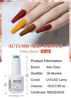 ArteClavo-Juego de esmaltes en Gel para uñas, barniz semipermanente UV, color marrón, para otoño, 28 unidades - details 3