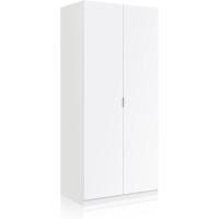 Armario Ropero 2 Puertas, Armario Habitación, Dormitorio, Modelo Low Cost, Acabado en Color Blanco Mate, Medidas: 81 cm (Ancho) x 180 cm (Alto) x 52 cm (Fondo) - details 4