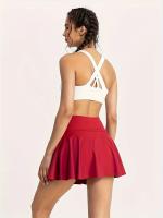 Siéntete genial mientras juegas al tenis: falda deportiva de yoga con pantalones cortos incorporados y bolsillos laterales - details 4