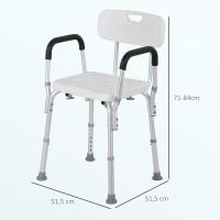 Silla de Ducha Antideslizante para Ancianos y Discapacitados Altura Ajustable, Carga de 136kg, Reposabrazos Regulables - details 1