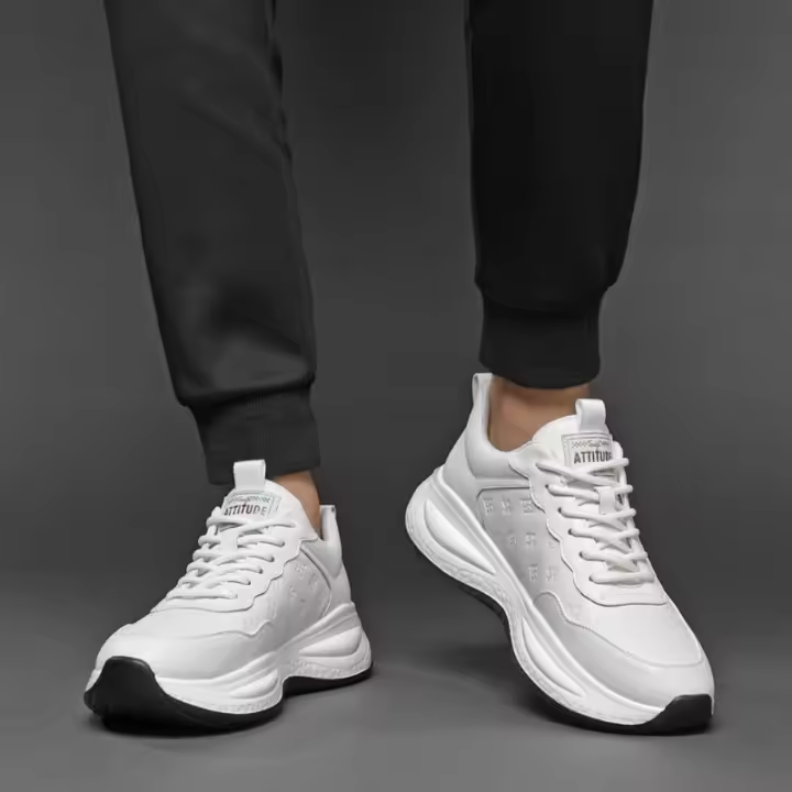 Hombres De Cuero De Moda Zapatillas De Deporte Cómoda Casual Cien Hombres - 1