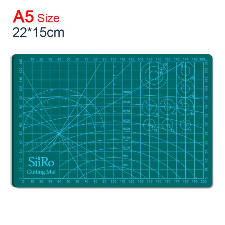 Alfombrilla de corte de tamaño pequeño, tablero rotativo de doble cara de PVC autocurativo A5 para corte de cuero, álbum de recortes, tallado de partición de papel, 22x15cm - 1
