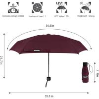 Paraguas Compacto y Ligero Diseño Mini para Viajes Parasol Portátil para Lluvia y Sol - details 13