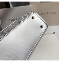 Bolso de mano plateado con bordado pesado2025Nuevo bolso de mano de oficina de alta gama - details 10