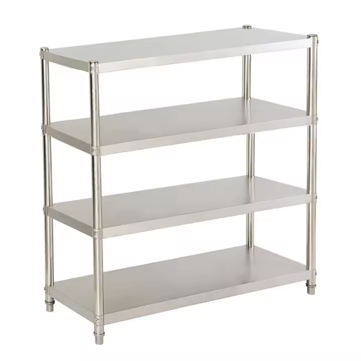 Estante de acero inoxidable de 4 niveles, estantería de almacenamiento comercial para Catering y cocina - 1