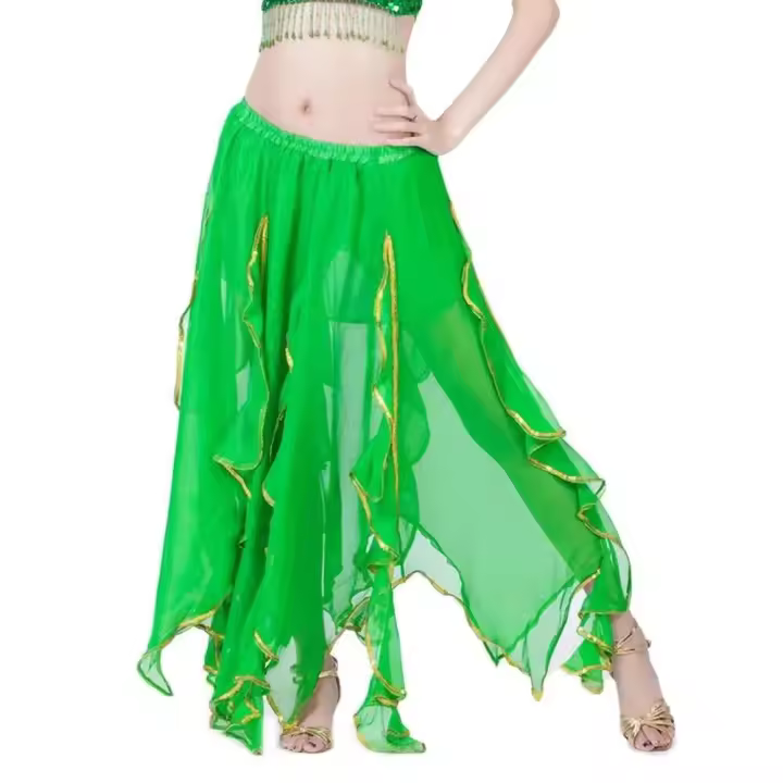 Gasa española para mujer, borlas brillantes, vestido largo, disfraces de actuación, accesorios de danza del vientre - 1