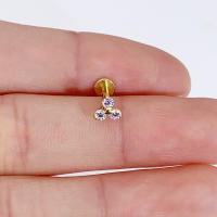 Pendientes de titanio G23 para mujer, Piercing Labret, flor de circón, Ópalo, 16G, F316, 2 piezas, nuevo, 2023 - details 9
