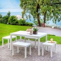 Polipropileno, Mesa Comedor Exterior, Acabado en Blanco, Medidas - details 4