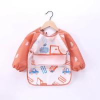 Babero de manga larga impermeable para bebé, delantal de alimentación con bolsillo, paño para eructar, for1-3Year de plástico - details 5